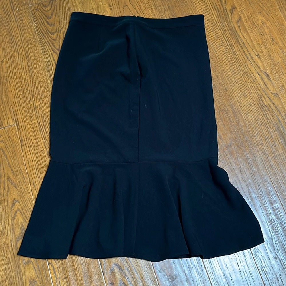 Who What Wear Black Midi Flounce Skirt